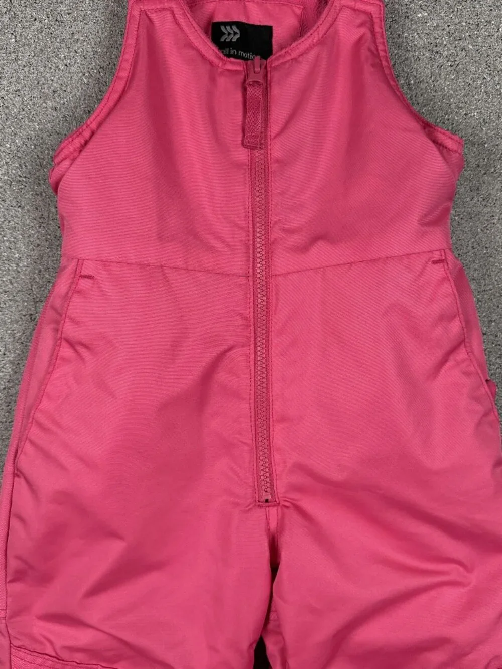 All in Motion Girls Snow Bib Pants XS 4/5 Pink Ski Sledding Winter Insulated